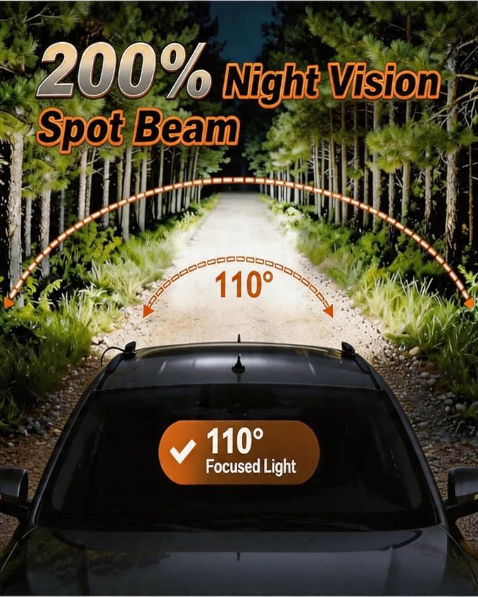 LED Light Bar 6 Inch Roof Bumper Lamp Offroad for 4x4 Trucks SUV ATV UTV | 2PCS 120W Spot Beam IP68 Waterproof Single Row Driving Lights Backup Lighting with Wiring Harness Kit Slim Light Pods