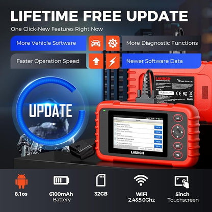 Launch Scanner CRP129X Plus OBD2 Scanner Diagnostic Tool, All System Car Scanner, 12 Reset Injector Coding/Throttle/SAS/Oil/EPB/BMS/TPMS Reset Scan Tool, FCA SGW, CANFD&DoIP, Free Update