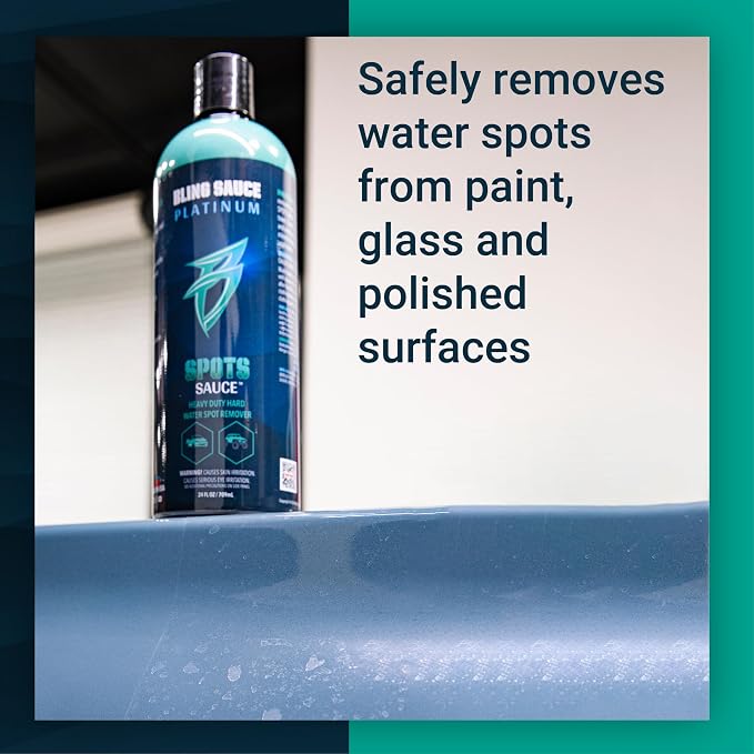 Bling Sauce Platinum Spots Sauce, Heavy-Duty Hard Water Spot Remover for Cars, Trucks, SUVs, 24oz.