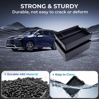 Double Layer Center Console Organizer Tray Storage Box for Lexus TX TX350/TX500h/TX550h+ 2026 2025 2024, Interior Accessories Armrest Insert Tray for 2024-2026 TX 350 500h 550h+, Black