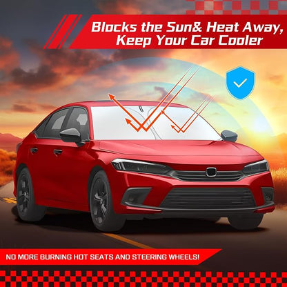 ARISMOTOR Windshield Sun Shade for Honda Civic 11th Gen 2022-2025 2026, Custom Fit Foldable Front Window Sunshade Sun Visor Protector, Block UV Rays Keep Your Car Cooler