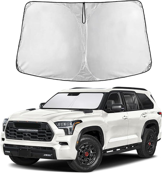 EcoNour Windshield Sunshade Compatible for Toyota Sequoia 2023-2024 2025 2026, Sun Visor for Front Windshield & Window Sun Shade Cover, UV Heat Blocker & Protector, Car Accessories