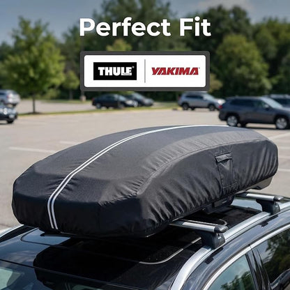 Roof Box Cover, Dimensions: 69x35x17 inches, Universal Fit for Thule, Perflex, Yakima Brands, Made of 420D Oxford Fabric, Features Waterproof, Dustproof, UV-Resistant, and Scratch-Resistant Properties
