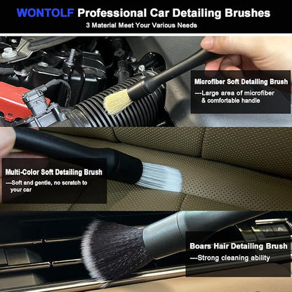 14Pcs Car Wash Kit, 62'' Car Wash Brush with Long Handle, Microfiber Scratch-Free Carwash Brush Mop Mitt Kit Car Car Washing Supplies Cleaning Kit for Cars RV SUV Truck Boat Green