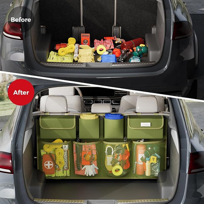 SURDOCA Car Trunk Organizer, LARGE CAPACITY Car Storage Bag with 8 Pockets, 7X Upgraded Trunk Storage Organizer for Car, SUV, Truck, MPV | for SUV