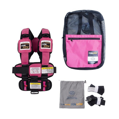 RideSafer Gen 5 - Extra Small (XS) Pink, Lightweight, Compact, Portable Car Seat, 2+ Years; 26.5–40 lb - Perfect for Travel and Everyday Child Safety