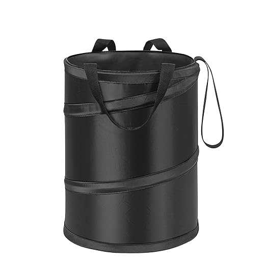 Ginsco 4 Gallons New Leakproof Car Trash Can, Large Trash Can Pop-up Collapsible Hanging Car Trash Bin, Waterproof PEVA Liner Open-Top Garbage Can for Cars Home Office Camping