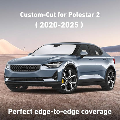 EcoNour Windshield Sunshade Compatible for Polestar 2 2020-2023 2024 2025, Sun Visor for Front Windshield & Window Sun Shade Cover, UV Heat Blocker & Protector, Car Accessories