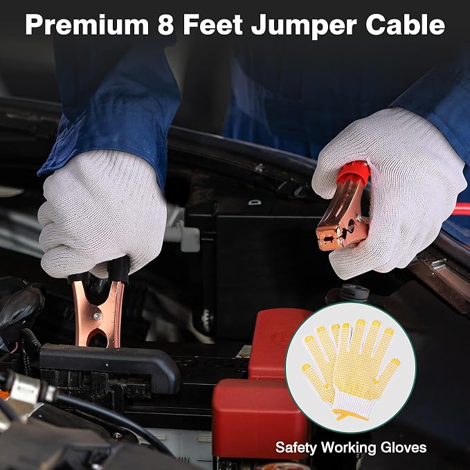 Car Roadside Emergency Kit, Auto Vehicle Safety Emergency Road Side Assistance Kits Essentials, with Jumper Cables, Safety Hammer, Reflective Warning Triangle