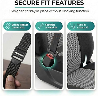 FH Group Automotive Full Car Seat Covers for SUV, Trucks, Sedan and More - Universal Fit Front High Back & Rear Solid Bench Design Interior Accessories - 3D Air Mesh Fabric Center Panel - Gray