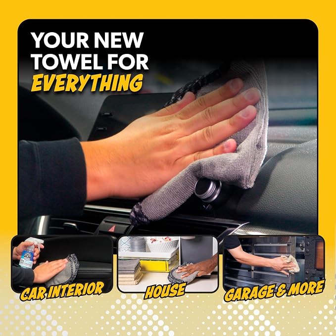 Chemical Guys AllSwipe Multi-Purpose Microfiber Towels for Cars Microfiber Cleaning Cloth Gray Drying Towels Car Detailing for Wash Interior and Glass, 14 x 12 Inch - 6 Pack
