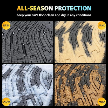 Floor Mats for 2025 2024 2023 2022 2021 2020 Chevrolet Corvette C8 & Corvette E-Ray, All Weather TPE Floor Liners Custom Fit Chevy Corvette C8 Heavy Duty Mat 1st Row Accessories Black