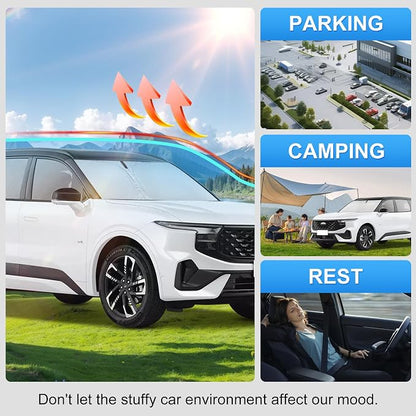 for 2015-2024 2025 Ford Edge Windshield Sun Shade - Foldable Windshield Sunshade Cover Front Window Shade Custom Fit for Edge Accessories Sun Visor Protector Blocks UV Rays