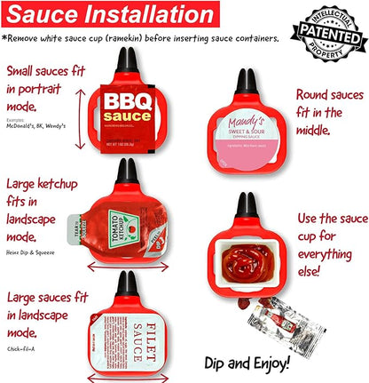 Saucemoto Dip Clip | An in-car sauce holder for ketchup and dipping sauces. As seen on Shark Tank (2 Pack, Black)