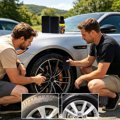 Tire Coating - 100ml Wheel Coating with Sponge | Quick Protective Long Lasting Tire Shine for SUV Looking Like New Truck Motorcycle Rv Long-Lasting Bright Luster Protection Blackening
