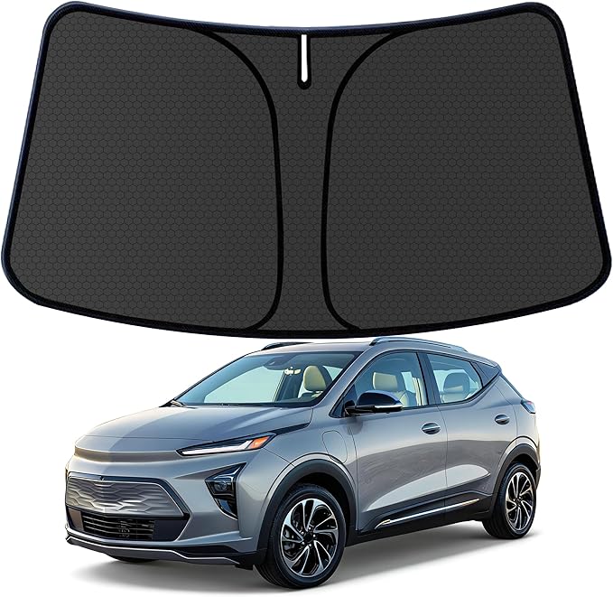Bolt EV Hatchback (NOT for Bolt EUV) Customized Windshield Sun Shade for 2016-2019 Bo lt Pickup Front Window Sunshade Visor Protector Foldable Blocks UV Rays Keep Car Cooler Accessories