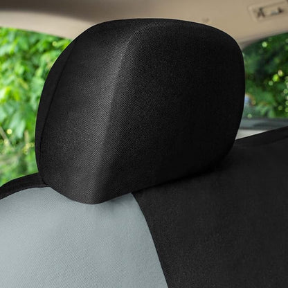 Universal Fit Chevron Flat Cloth Car Seat Covers Full Set - Gray