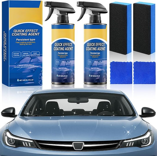 2 Pack Quick Effect Coating Agent for Car - 2026 Upgrade Car Coating Spray, Advanced Quick-Acting Car Scratch Wax Coating Spray for Scratch Repair, Oil Film Removal, Long-Lasting Hydrophobic Coating