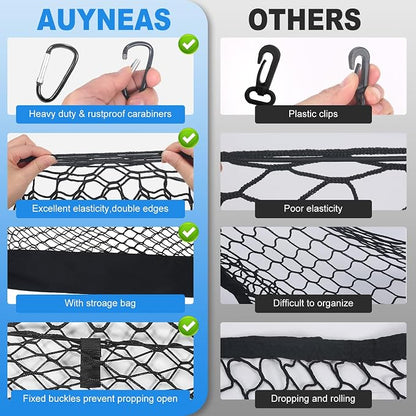 for Toyota Tacoma Envelope Style Truck Bed Cargo Net - Fits 2013-2024 2025 2026 Tacoma Accessories Cargo Net for Pickup Truck Bed - Heavy Duty Carabiners