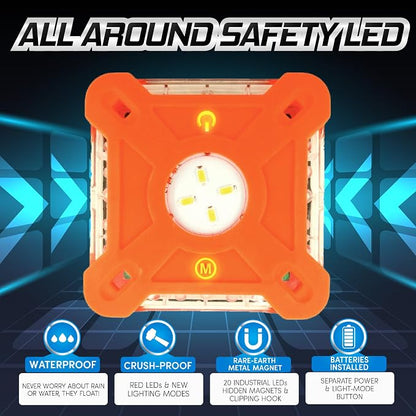MARCALA Emergency Lights for Vehicles 3-Pack | LED Road Flares | Flares Emergency Road | LED Emergency Flares Include Batteries, Case, Whistle and are Stronger, Brighter & Better than round LED Flares