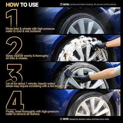 toretark Wheel Cleaner & Tire Cleaner & Rim Cleaner, Professional 3 in 1 Car Wash Iron Remover Cleaning Spray for Car Detailing Supplies 16 Fl Oz
