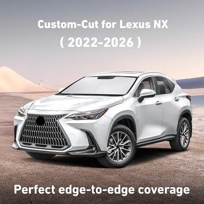 EcoNour Windshield Sunshade Compatible for Lexus NX 2022-2024 2025 2026, Sun Visor for Front Windshield & Window Sun Shade Cover, UV Heat Blocker & Protector, Car Accessories