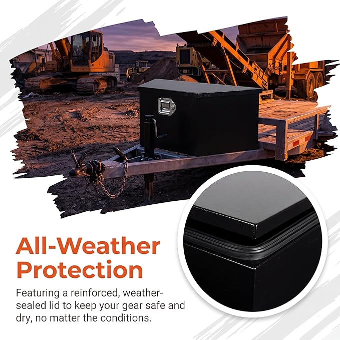 35 Inch Underbody Truck Tool Box Steel Metal Trailer Tongue Box with Handled-Lock Waterproof Heavy Duty Organizer for Trucks RVs ATVs - 35x11.8x11.8