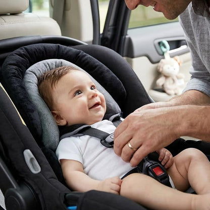 Pro Goleem Breathable 3-in-1 Infant Car Seat Head Support, Soft Infant Car Seat Insert, Carseat Cushion for Toddler, Perfect for Car Seat, Strollers, Swings, Carrier, Bouncer, Black and Grey