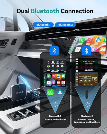 Ottocast E2 OttoAibox 2026 Car Streaming Box, Android 13 Smart AI Box with Netflix/YouTube, Wireless CarPlay Adapter, Car Video Player with Split-Screen