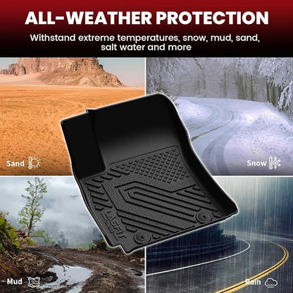 LASFIT Floor Mats & Backrest Mats & Cargo Mat for Hyundai Kona Gas 2018-2023 /Kona N 2023 2022 (Not Fit EV), All Weather TPE Custom Fit Floor Liners Car Mats & Trunk Mats Accessories, Black