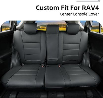 Lolcar Rav4 Seat Covers Custom Fit for Toyota Rav4 LE(NOT for Hybrid) 2013 2014 2015 2016 2017 2018,Leather Car Seat Cover for Trucks SUV Full Set,Faux Leather (Black)