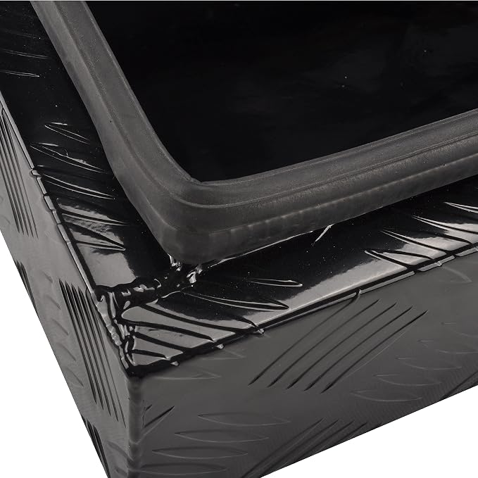 34.5 Inch Aluminum Truck Bed Tool Box Truck Car Outdoor Trailer Pickup Underbody Toolbox,RV Storage OrganizerTrailer Storage W/Lock&Keys,5 Bar Tread,Black(34.5"X13"X6.5")