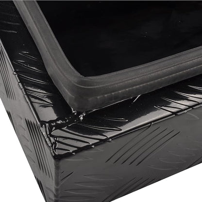 34.5 Inch Aluminum Truck Bed Tool Box Truck Car Outdoor Trailer Pickup Underbody Toolbox,RV Storage OrganizerTrailer Storage W/Lock&Keys,5 Bar Tread,Black(34.5"X13"X6.5")