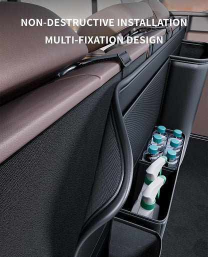 PU Leather Trunk Organizer for SUV, Sedan & Truck | Durable & odor-free rigid PU, 36in vertical storage with 4 pockets, shape-locked & water-wipeable, expands trunk room