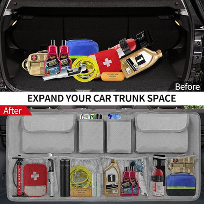 Car Trunk Organizer and Storage, Large Capacity Backseat Hanging Storage Accessories, Backseat Car Organizer for SUV/MPV/Truck (Dimgrey)