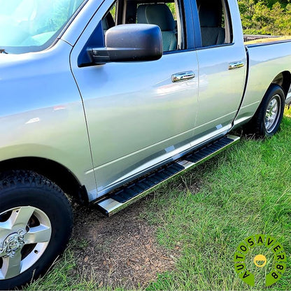 AUTOSAVER88 6.5" Running Boards Compatible with 2019-2026 Chevy Silverado/GMC Sierra 1500, 2020-2026 2500HD 3500HD Extended/Double Cab, Chrome Side Step Nerf Bars