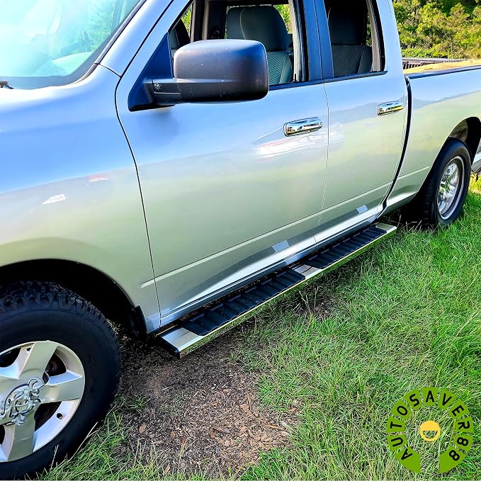 AUTOSAVER88 6.5" Running Boards Compatible with 2007-2018 Chevy Silverado/GMC Sierra 1500 Extended/Double Cab, 2007-2019 Silverado/Sierra 2500HD 3500HD, Side Step Nerf Bars (Inc. 19 1500 LD/Limited)