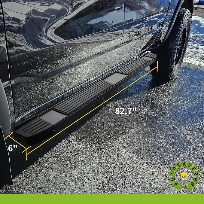 AUTOSAVER88 6 Inches Running Boards Compatible with Dodge Ram 2009-2018 1500 (Including 2019-2024 1500 Classic), 2010-2026 Ram 2500/3500 Crew Cab, Black Side Steps Stainless Steel Nerf Bars