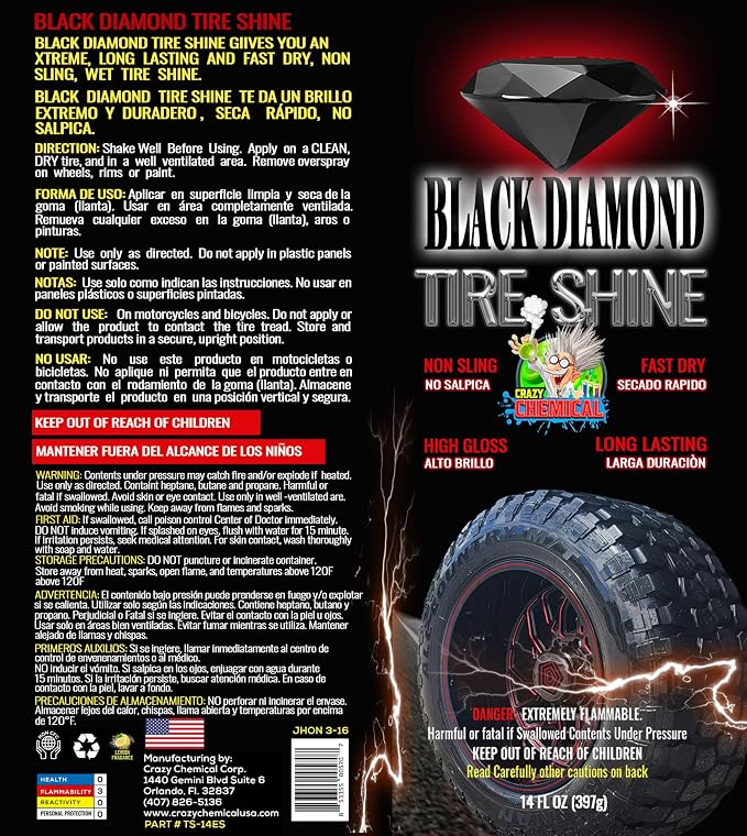 Black & Blue Diamond Combo – Extreme Shine & Superior Car Care- Black Diamond Tire Shine 14 ounce Can-Blue Diamond Xtreme Car Soap 16 ounce - #tire shine