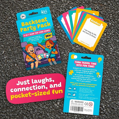 WELL BALANCED Road Trip Games for Kids Travel Essentials, Trivia, Riddles, Car Activities Must Haves for Ages 7+