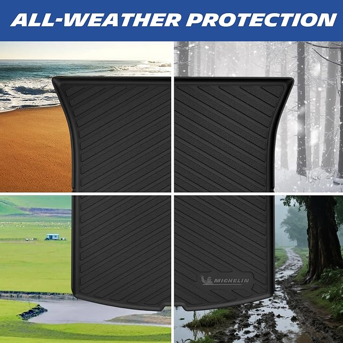 Michelin Vehicle Mat, All-Weather TPE Custom Fit Liner for Tesla Model Y 5 Seat Trunk Mat 2025-2027 (1 Piece), Premier