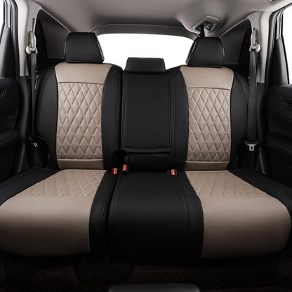 EKR CRV Seat Covers Custom Fit for Honda CRV 2017 2018 2019 2020 2021 2022,Leather Car Seat Cover Full Set for Trucks SUV,Waterproof Car Seat Cushion,Faux Leather (Red/Black)
