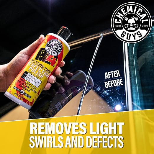 Chemical Guys P4 Precision Paint Perfection Polish - Scratch Remover & Swirl Remover for Cars, Trucks, Motorcycles, & SUVs, Fixes Paint Imperfections & Towel Marks, Restores Gloss & Clarity, 16 oz