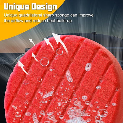 Buffing Polishing Pad, 3Pcs 5 Inch Ultralight Red Buffing Pads for Car Buffer Polisher Boat Compounding, Polishing and Waxing