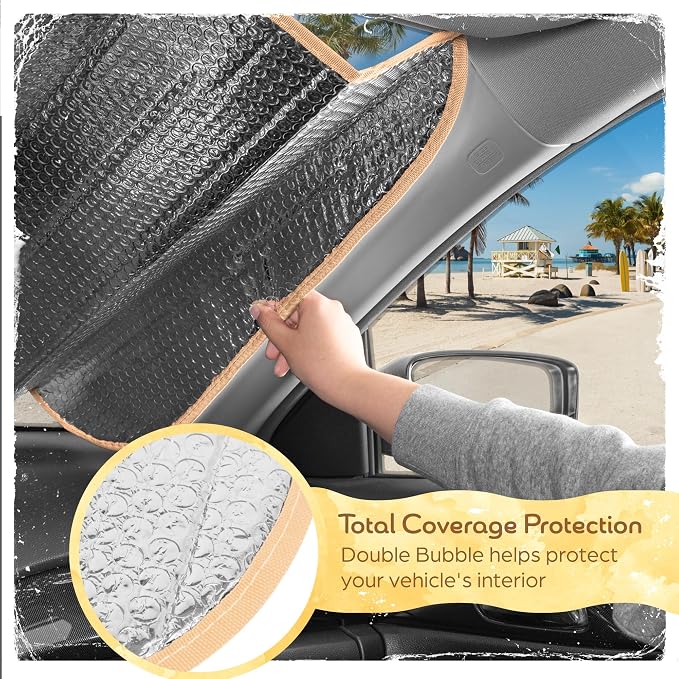 Carbella Sage Floral Car Windshield Sun Shade - Sun Visor Sunshade for Car Windshield - Window Shades for Cars, SUV & Truck - Dash Cover UV Protection for Front Window Shade Accessories - 57" x 27"