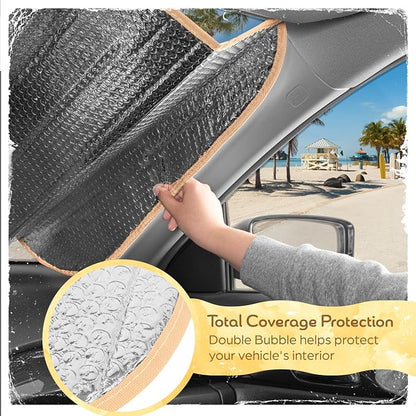 Carbella Sage Floral Car Windshield Sun Shade - Sun Visor Sunshade for Car Windshield - Window Shades for Cars, SUV & Truck - Dash Cover UV Protection for Front Window Shade Accessories - 57" x 27"