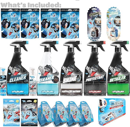 Car Cleaning Kit - Car Accessories for Interior and Exterior Cleaning, Glass Cleaner, Car Wipes, Auto Essentials