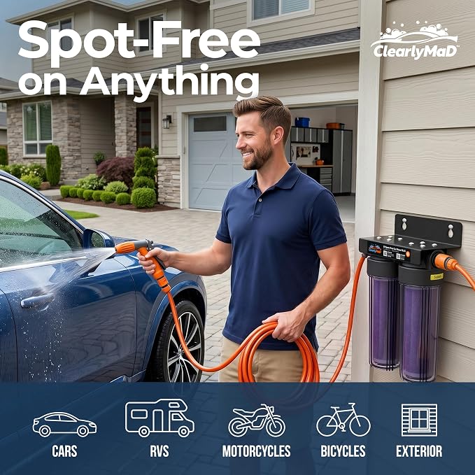 Spot Free Car Wash Rinse System Extra Water Tubing Hose Tube and Connector Pack, 50 Ft x 8 mm