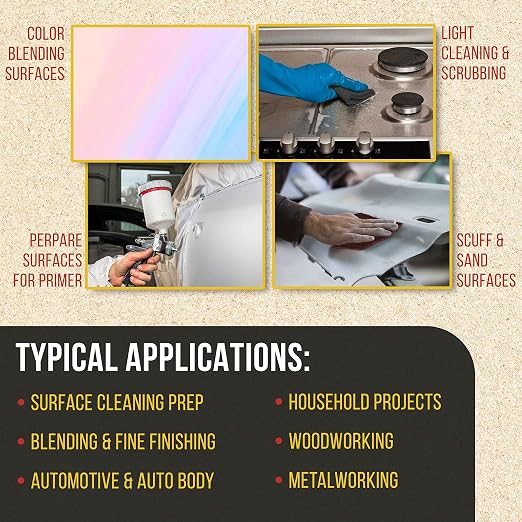 Dura-Gold Premium 6" x 9" Scuff Pads, 5 Each Maroon General Purpose & 5 Each Gray Ultra Fine - Scuffing, Scouring, Sanding, Paint Primer Prep Adhesion Scratch - Surface Preparation Automotive Autobody