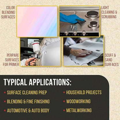Dura-Gold Premium 6" x 9" Scuff Pads, 5 Each Maroon General Purpose & 5 Each Gray Ultra Fine - Scuffing, Scouring, Sanding, Paint Primer Prep Adhesion Scratch - Surface Preparation Automotive Autobody